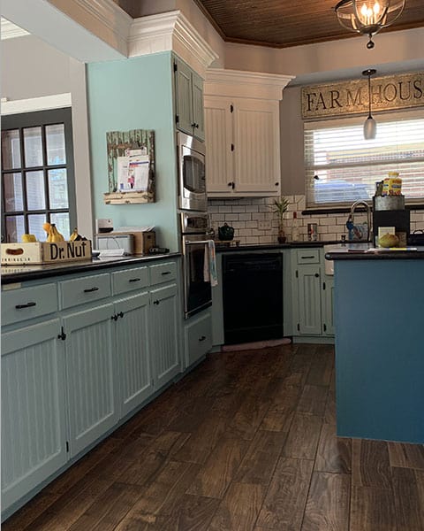 Wood Staining House After