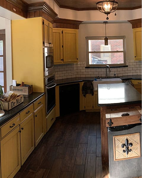 Wood Staining House Before