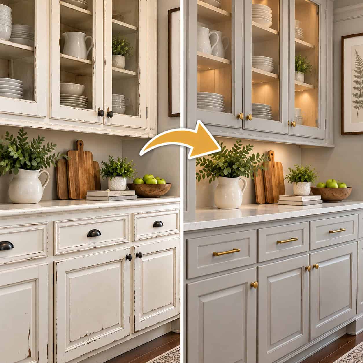 Previously painted cabinets Previously painted cabinets refinished with a smooth professional finish