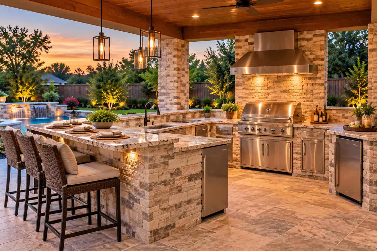 outdoor kitchen construction